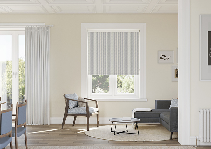 Emily Bond Oscar Stripe, Indigo - Roller Blind - Image 3